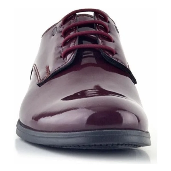 Rakerplus Bordo Rugan Bağcıklı Metal Detaylı Oxford Çocuk Klasik Ayakkabısı - 27 - Görsel 4