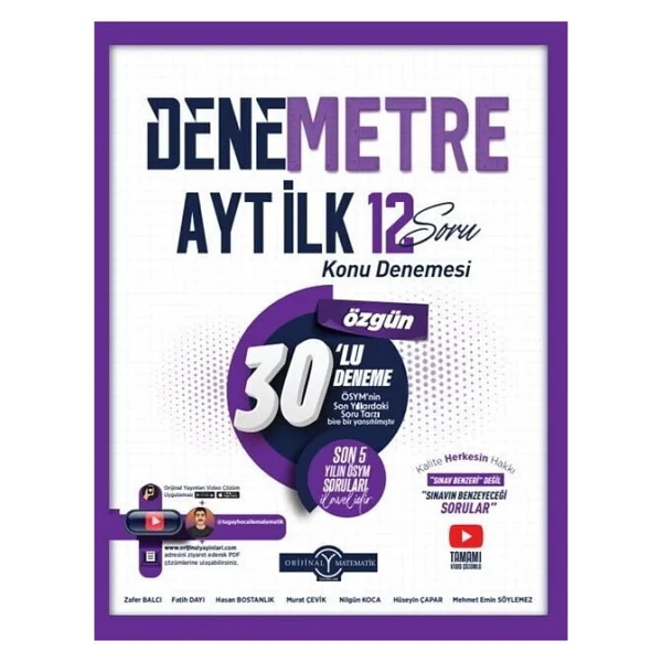 Orijinal Yayınları Ayt Denemetre İlk 12 Konu Denemesi - Görsel 2