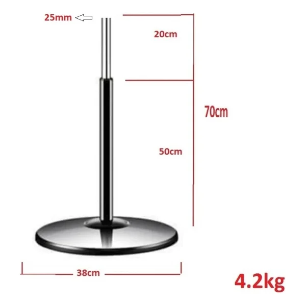 Depolife Vantilatör Ayağı Teleskopik Borulu Simit Ayak Fan Pervane Ayak 38cm Çap 70cm Uzunluk - Görsel 3