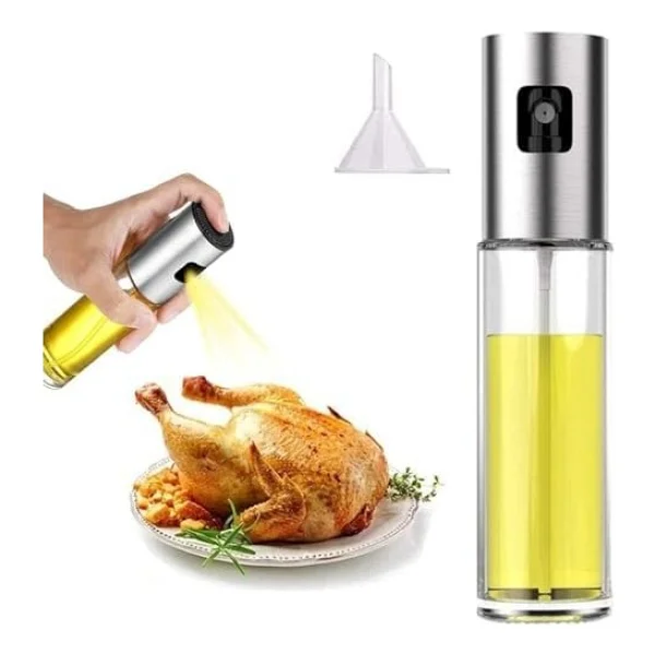 Yağ Püskürtücü Şişe, 100 Ml Sirke Püskürtücü, Sos Spreyi, Izgara, Zeytinyağı Cam Şişe, Mutfak, Pişirme, Salata, Ekmek Pişirme, Barbekü İçin (1 Adet) - Görsel 4