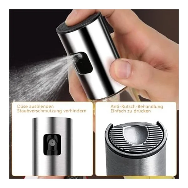 Yağ Püskürtücü Şişe, 100 Ml Sirke Püskürtücü, Sos Spreyi, Izgara, Zeytinyağı Cam Şişe, Mutfak, Pişirme, Salata, Ekmek Pişirme, Barbekü İçin (1 Adet) - Görsel 2