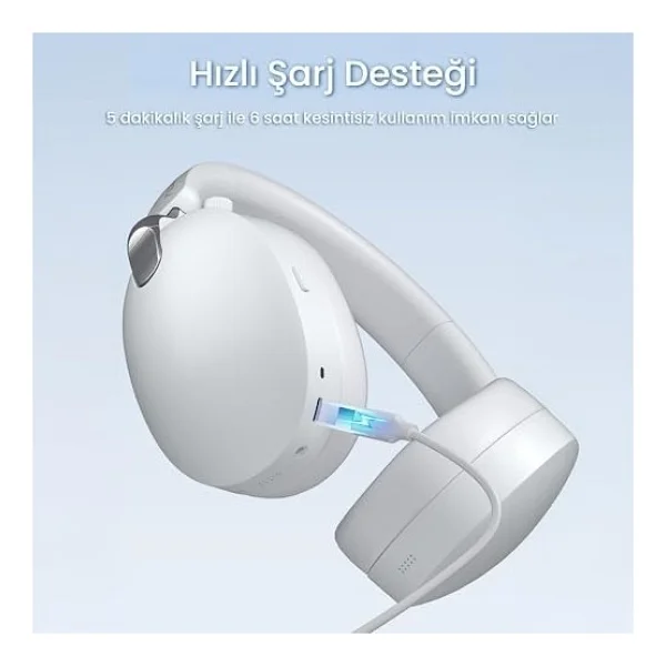 Aula A500 Hybrid ANC 2.4ghz Kablosuz Ve Bluetooth 5.4 Aux Mikrofonlu Kulak Üstü Kulaklık Siyah - -- - Option-1 - Görsel 4