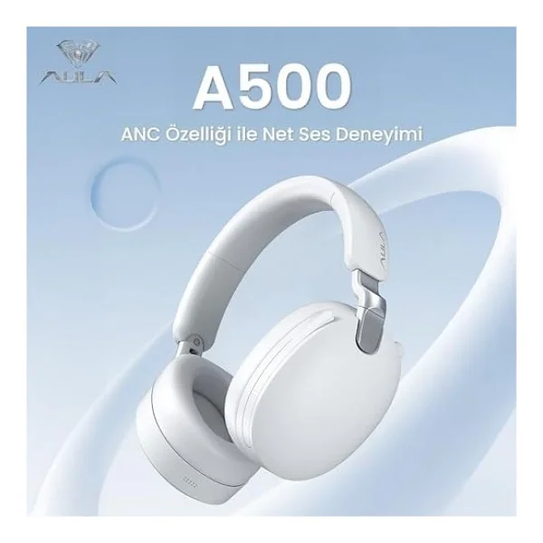 Aula A500 Hybrid ANC 2.4ghz Kablosuz Ve Bluetooth 5.4 Aux Mikrofonlu Kulak Üstü Kulaklık Siyah - -- - Option-1 - Görsel 2