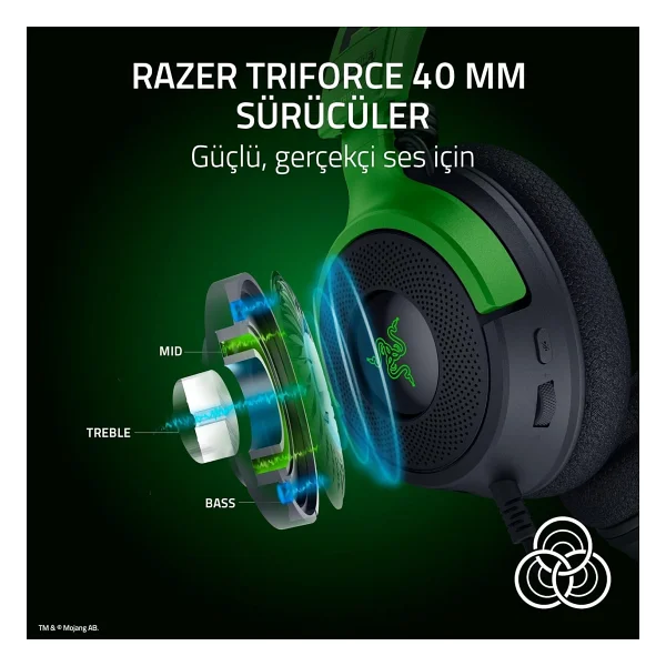 Razer Kraken V4 X Minecraft Edition Rz04-05180200-R3m1 RGB 7.1 Type-C Kablolu Kulak Üstü Oyuncu Kulaklığı - Görsel 4
