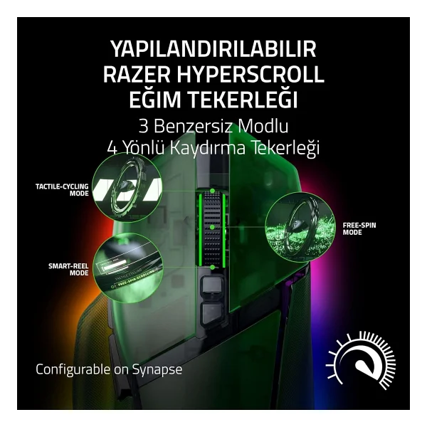 Razer Basilisk V3 Pro 35k Phantom Edition Rz01-05240300-R3g1 Yeşil Optik Kablolu/Kablosuz Oyuncu Mouse - Görsel 2