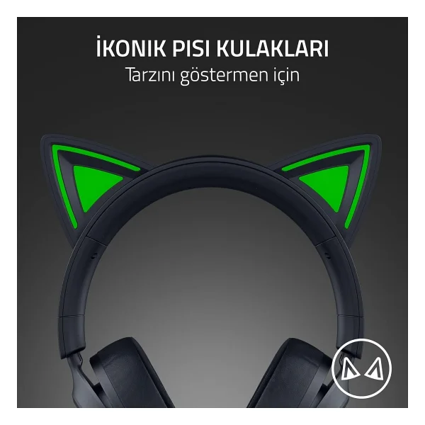 Razer Kraken Kitty V3 X - Oyun Için Kablolu Kitty Kulaklık - Ikonik Kitty Kulakları - 270 G Hafif - - Görsel 2