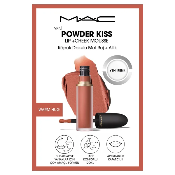 M.A.C Powder Kiss Lip & Cheek Mousse Likit Ruj - Görsel 9