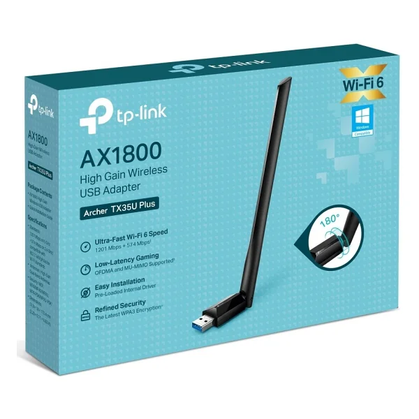 Tp-Link Archer Tx35u Plus 1800 Mbps Kablosuz Ağ Adaptörü - Görsel 4