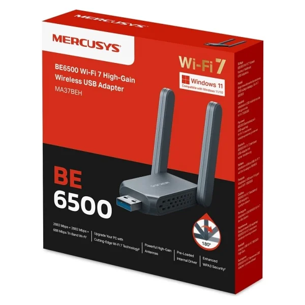 Mercusys Ma37beh 6500 Mbps Kablosuz Ağ Adaptörü - Görsel 4
