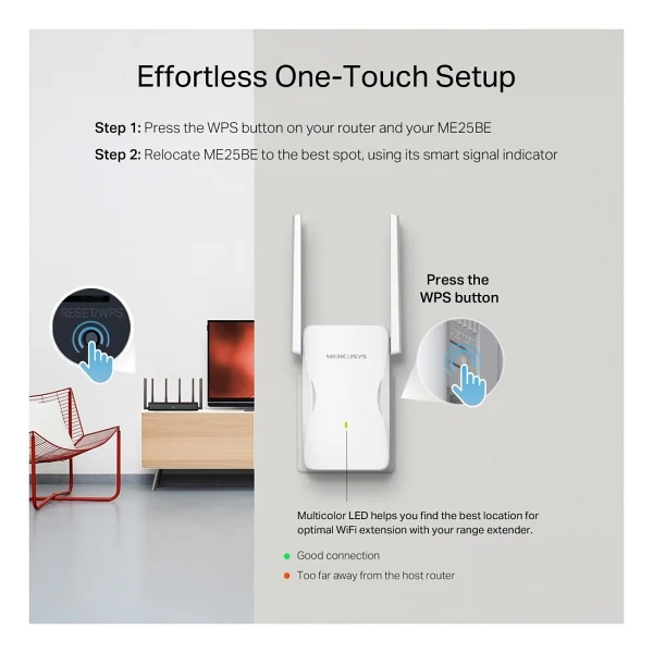 Mercusys Me25be 3600 Mbps Wi-Fi Güçlendirici - Görsel 7