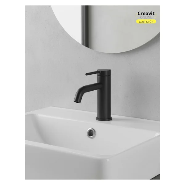 Creavit Vasa BT.Vs6500s Uzun Lavabo Armatürü Mat Siyah - Görsel 3