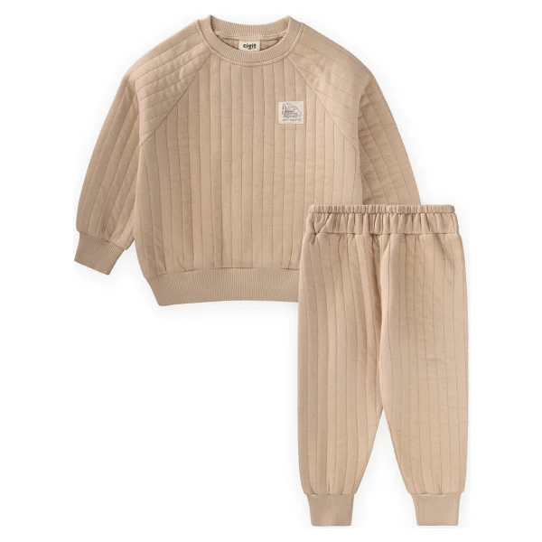 Cigit Kapitone Sweatshirt Takım 1-7 Yaş Bej - 6 - 7 Yaş - Görsel 2