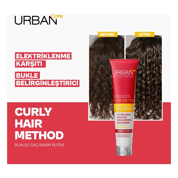 Urban Care Twisted Curls Hibiscus & Shea Butter 175 Ml Durulanmayan Saç Kremi - Görsel 5