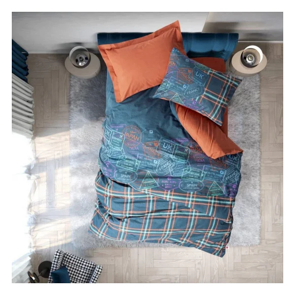 Cotton Box Pleds Tarçın Lastikli Çarşaflı Tek Kişilik Nevresim Takımı - Görsel 3