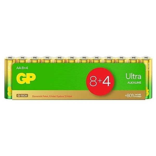 Gp 15au Lr6 Ultra Alkalin 12'li Aa Kalem Pil - Görsel 2