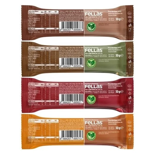 Fellas Kuruyemiş Bar (30 G) Karma Kutu - 12 Adet (4 Çeşit) - Görsel 8