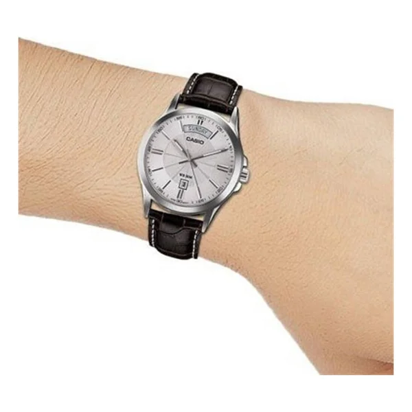Casio Standart Mtp-1381l-7avdf Deri Kordon Koyu Kahverengi Erkek Kol Saati - Görsel 3