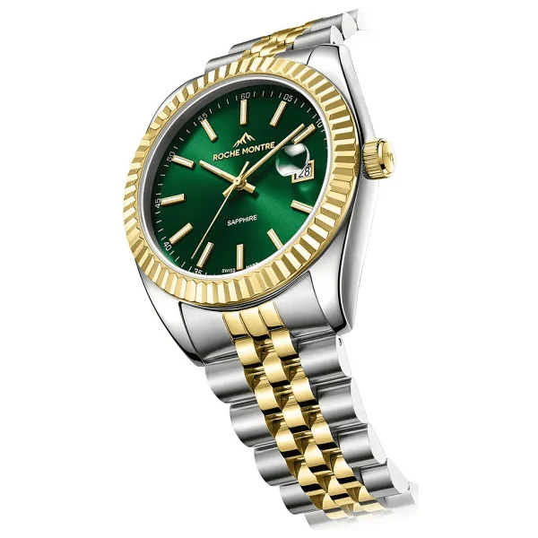 Roche Montre Rmg6009-07 Gümüş-Yeşil Erkek Kol Saati - Görsel 8