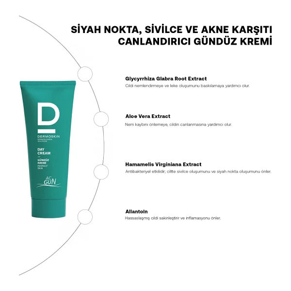 Dermoskin Akneli Ciltler İçin Gündüz Kremi Siyah Nokta & Akne Karşıtı Salisilik Asit 30 ml - Görsel 3