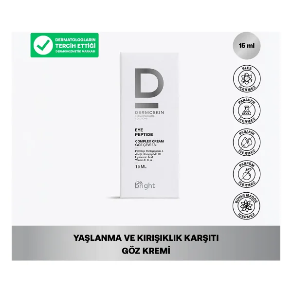 Dermoskin Be Bright Göz Çevresi Peptit Kompleks Krem 15 Ml - Görsel 9