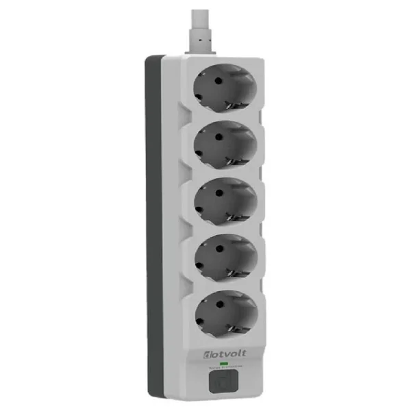 Dotvolt Beşli 1.5 Metre Kablolu Akım Korumalı Priz Beyaz Anahtarlı Surge Hunter 1050 Joule - Görsel 4
