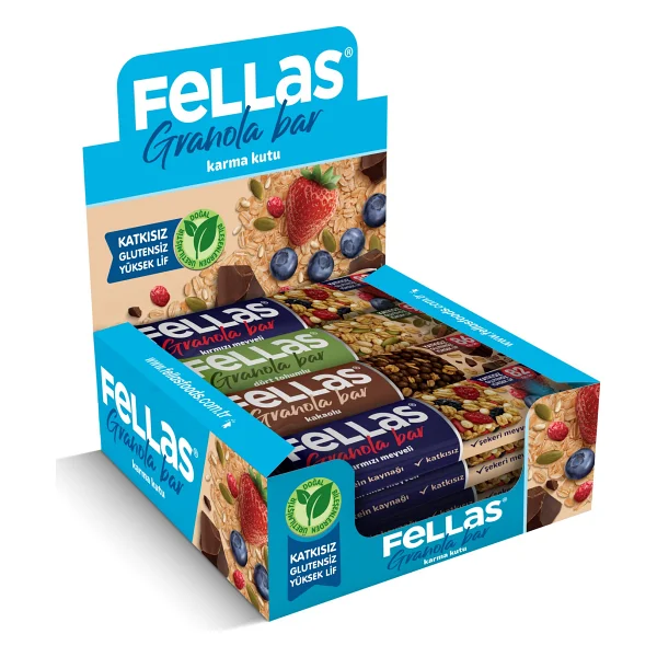 Fellas Granola Bar Protein Kaynağı (23 G) Karma Kutu (12 Adet) - Görsel 2
