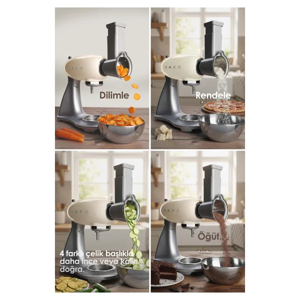 Smeg Smf03wheu Beyaz 800 W 4.8 Lt Hamur Yoğurma Makinesi - Görsel 4