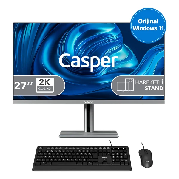 Casper Nirvana A87.210h-Av00a-V-G Core 5 210h 12 GB 500 GB SSD Intel Graphics 27" Qhd All İn One PC - Görsel 3