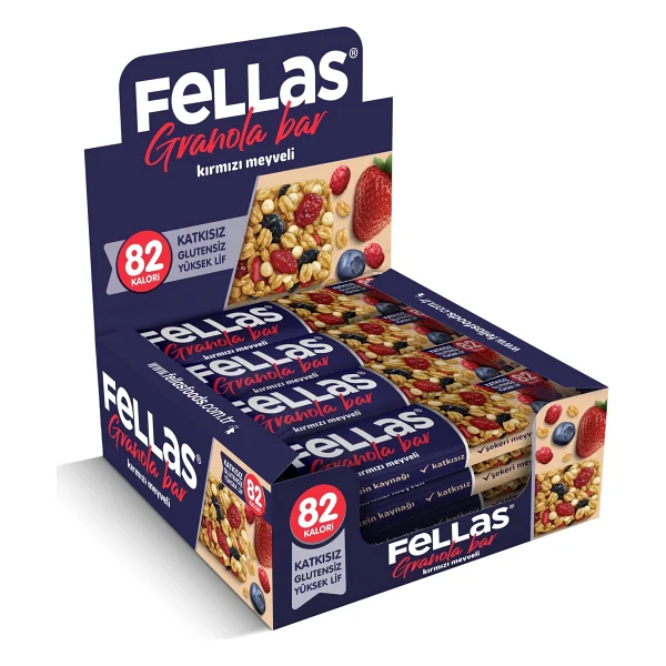 Fellas Kırmızı Meyveli Granola Bar (23 G) X 12 Adet - Görsel 2