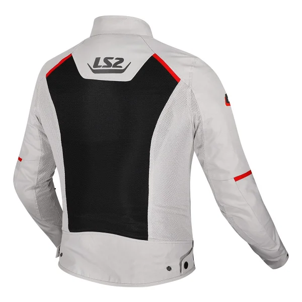 Ls2 Breeze Erkek Gri-Siyah-Kırmızı Yazlık Motosiklet Montu - Görsel 2