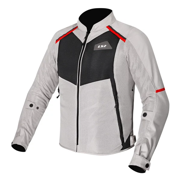 Ls2 Breeze Erkek Gri-Siyah-Kırmızı Yazlık Motosiklet Montu - Görsel 9