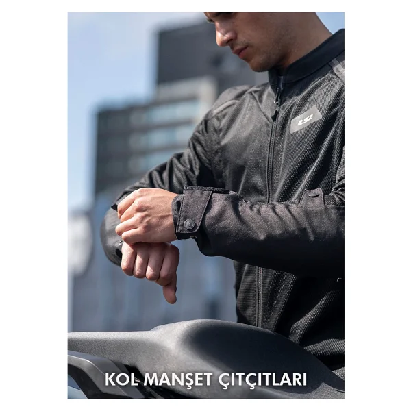 Ls2 Breeze Erkek Siyah Yazlık Motosiklet Montu - Görsel 3
