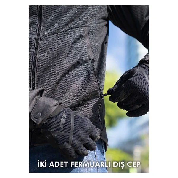 Ls2 Breeze Erkek Siyah Yazlık Motosiklet Montu - Görsel 5
