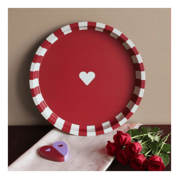 Sarkap Home 34 Cm Bordo Kalpli Metal Tepsi - Görsel 4