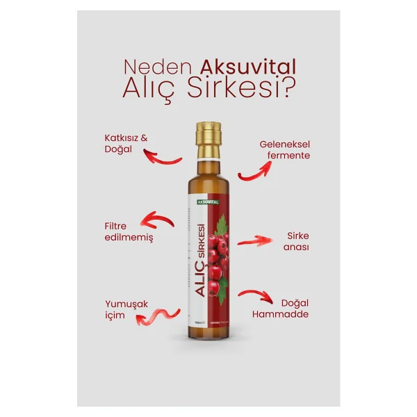 Aksu Vital Alıç Sirkesi 500 Ml - Katkısız, Doğal Fermantasyon - Görsel 3