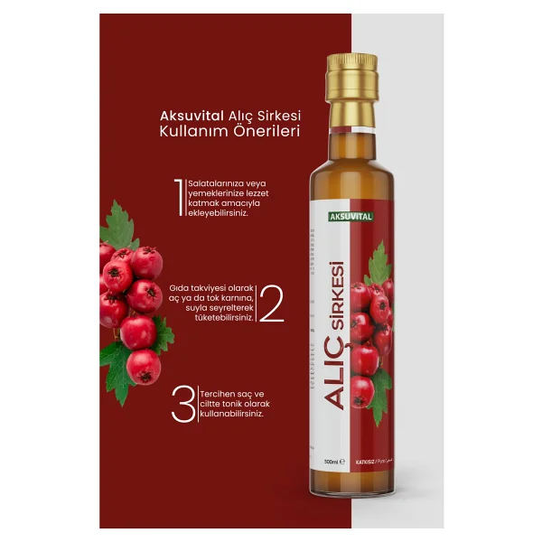 Aksu Vital Alıç Sirkesi 500 Ml - Katkısız, Doğal Fermantasyon - Görsel 4
