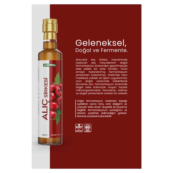 Aksu Vital Alıç Sirkesi 500 Ml - Katkısız, Doğal Fermantasyon - Görsel 5