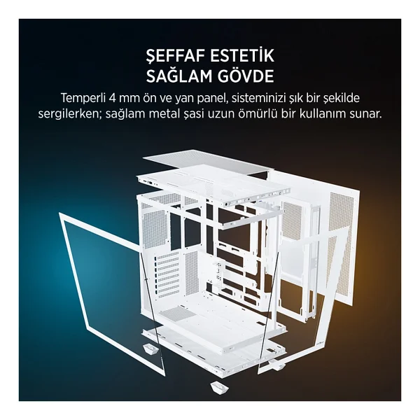 James Donkey Stark S801 Argb Fanlı Beyaz 650 W Atx Oyuncu Kasası - Görsel 5