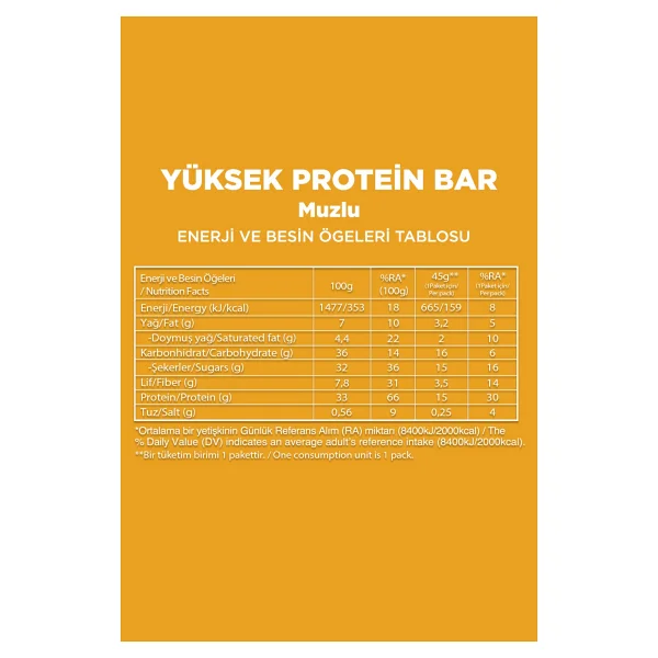 Fellas Yüksek Protein Bar - Muzlu 45 G X 12 Adet - Görsel 6