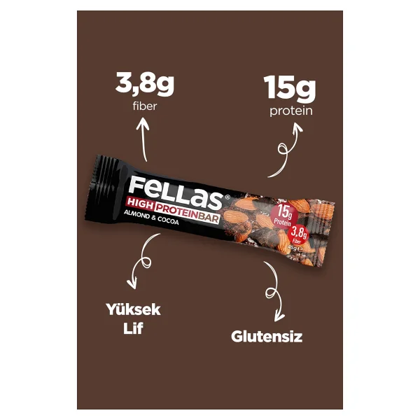 Fellas Bademli Ve Kakaolu 45 Gr 12'li Paket Meyve Barı - Görsel 4