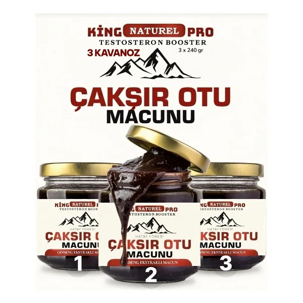King 3 X 240 Gr Pro Naturel Çakşır Otu Macunu Ballı Polenli Güç Ve Kuvvet - 740 Gr - Görsel 8