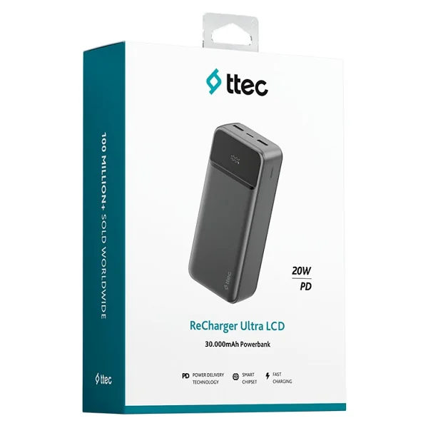 Ttec Recharger Ultra Lcd 2bb270s 30000 mAh Hızlı Şarj Powerbank - Görsel 6