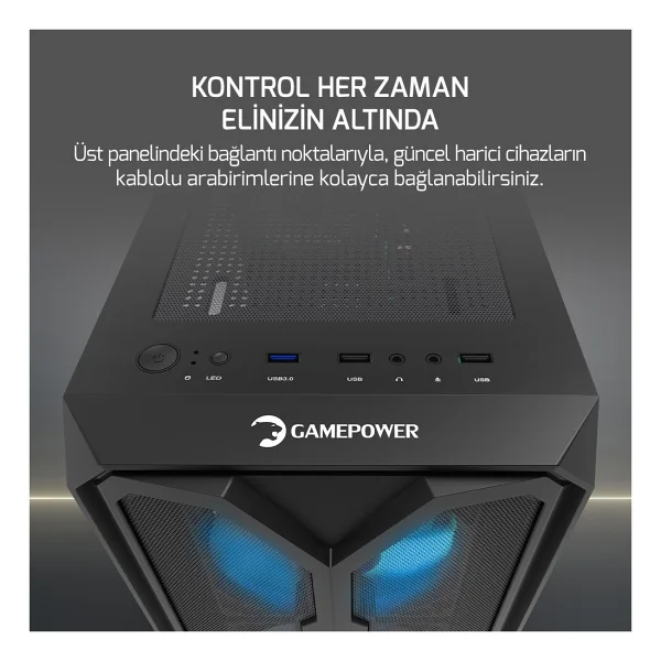 Gamepower Aura 4 Fanlı 550 W Atx Oyuncu Kasası - Görsel 5