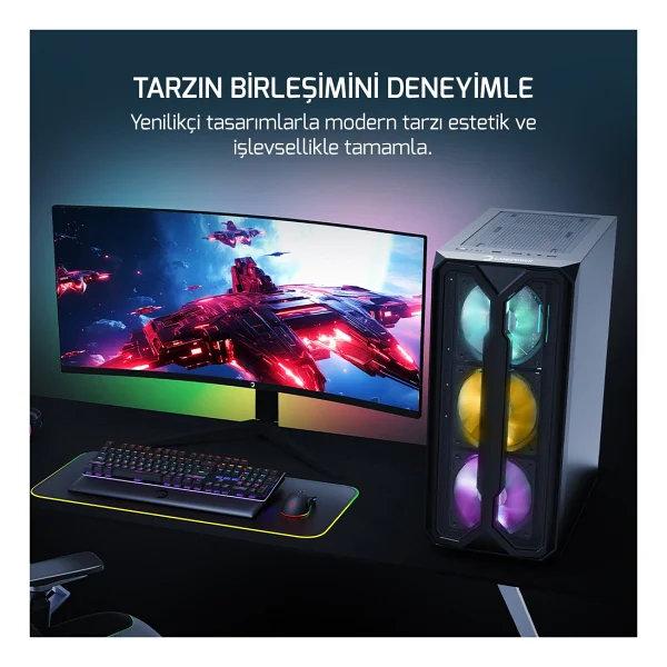 Gamepower Aura 4 Fanlı 550 W Atx Oyuncu Kasası - Görsel 6