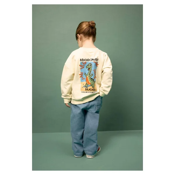 Defacto Oversize Sırt Baskılı Sweatshirt Erkek Bebek G7485a526sp - Ekru-Er78 - 12 - 18 Ay - Görsel 7