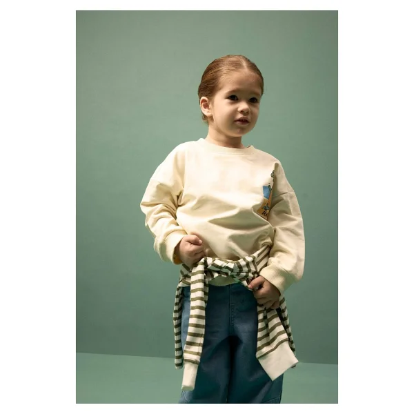 Defacto Oversize Sırt Baskılı Sweatshirt Erkek Bebek G7485a526sp - Ekru-Er78 - 12 - 18 Ay - Görsel 2