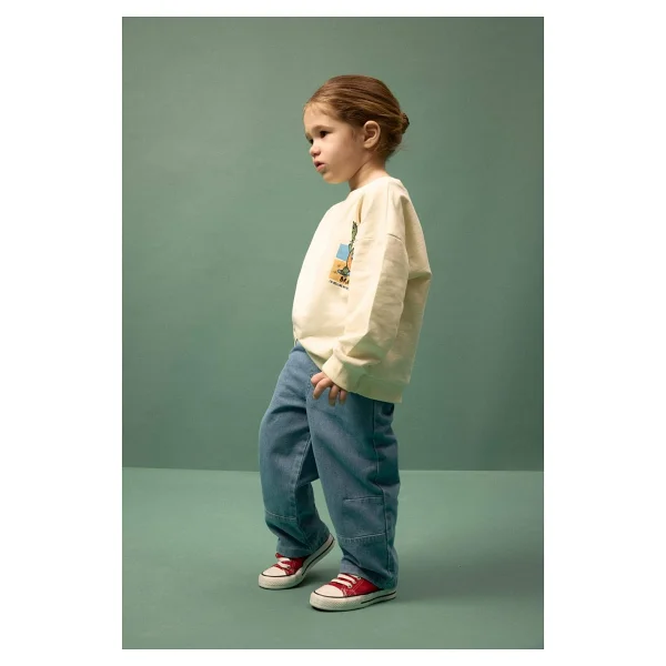 Defacto Oversize Sırt Baskılı Sweatshirt Erkek Bebek G7485a526sp - Ekru-Er78 - 12 - 18 Ay - Görsel 3