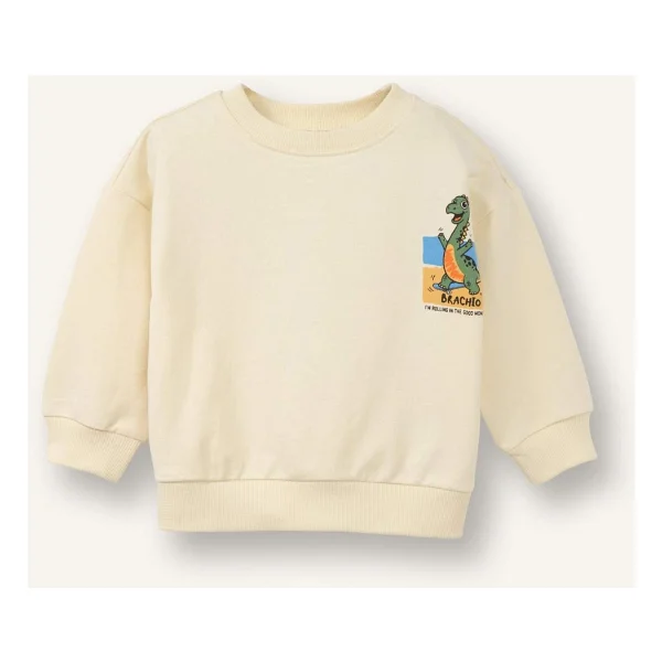 Defacto Oversize Sırt Baskılı Sweatshirt Erkek Bebek G7485a526sp - Ekru-Er78 - 12 - 18 Ay - Görsel 4
