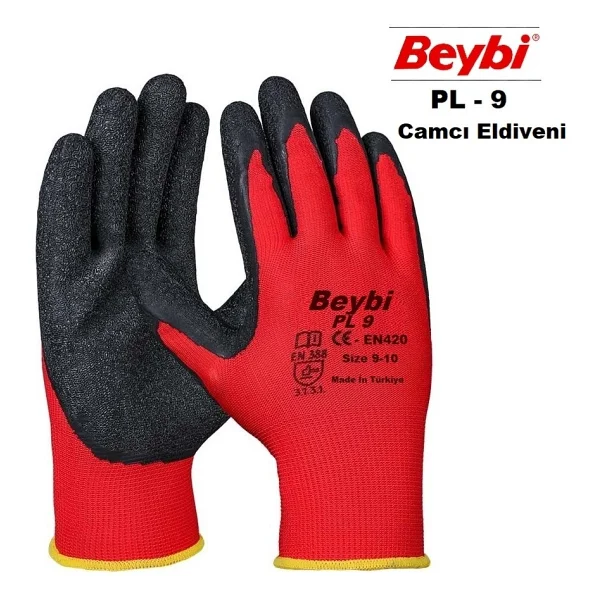Beybi PL9 Lateks Kaplı Polyester 12 Çift İş Eldiveni - Görsel 3