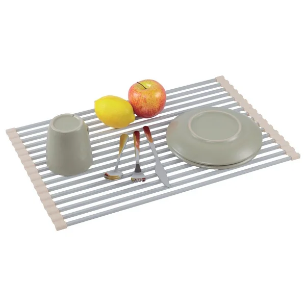Mien Alüminyum Bulaşık Matı 52x33x1 Cm Tezgah Üstü Kurutma Ve Koruma Matı - 02 - Gri - Ölçüler: 52 X 33 X 1 Cm - Görsel 2